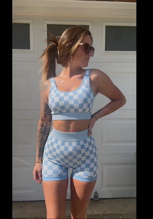 Blue Checkmate Set